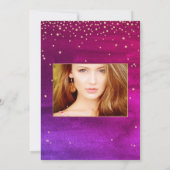 キンセ書ーニェラ、星の赤いグラデーションカード セーブザデート (裏面)