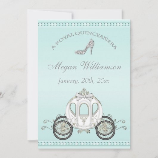 キンセ王室のニェラプリンセスコーチ&スパークルヒール 招待状 (正面)