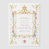 キンセ王室のニーラフローラ金ゴールド誕生日パーティー ベラム紙招待状 (正面)