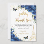 キンセ王室のネラブルーフローラエッフェル16誕生日 サンキューカード (正面)