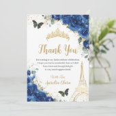 キンセ王室のネラブルーフローラエッフェル16誕生日 サンキューカード (スタンド正面)