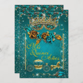 キンセ王室のーニェラとスウィート16パーティの招待状 招待状 (正面/裏面)