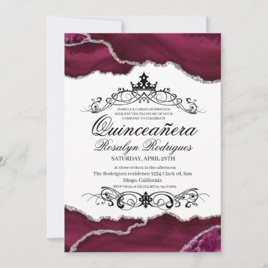 キンセ王室のーニェラピンクアゲート写真15日 招待状 (正面)