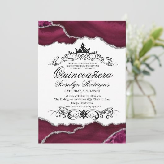 キンセ王室のーニェラピンクアゲート写真15日 招待状 (スタンド正面)