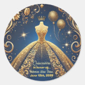 キンセ王室のーニェラ金ゴールドと海軍プリンセステーマ ラウンドシール (正面)