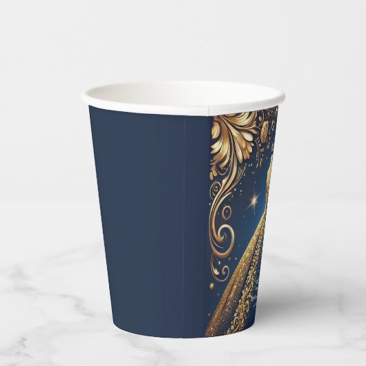 キンセ王室のーニェラ金ゴールドと海軍プリンセステーマ 紙コップ (右)