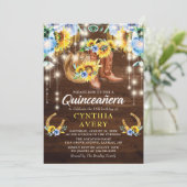 キンセ素朴ニーラ15th誕生日ブーツ女性のカーボーイ 招待状 (スタンド正面)