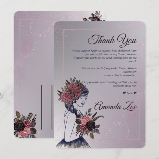 キンセ・アニョス 感謝カード 招待状 (正面/裏面)