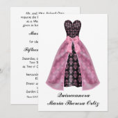キンセañera ブラックダマスク 招待状 (正面/裏面)