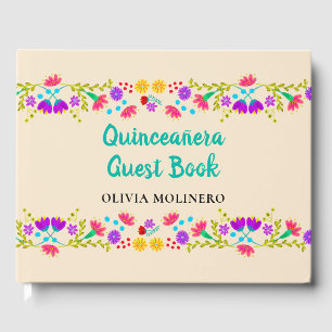 キンセañeros シャンパン フローラル quinceanera ゲストブック