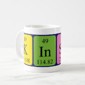 キンゼーの定期的なテーブル名mag コーヒーマグカップ (正面左)