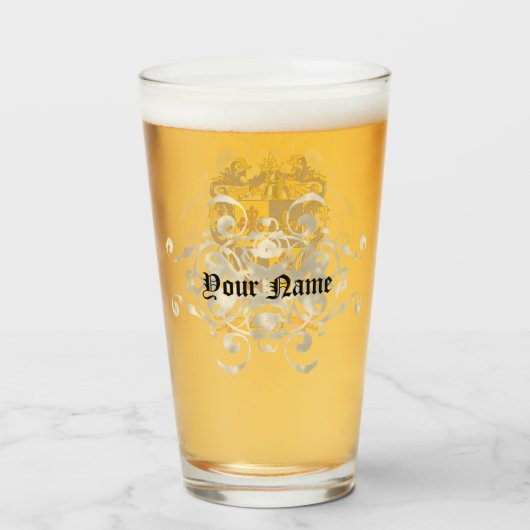 キンタナパーソナライズされた名札アームズグラス タンブラーグラス (ドリンク裏面)