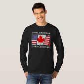 キンダアメリカンKindaカナダ国旗の二重国籍 Tシャツ (正面フル)