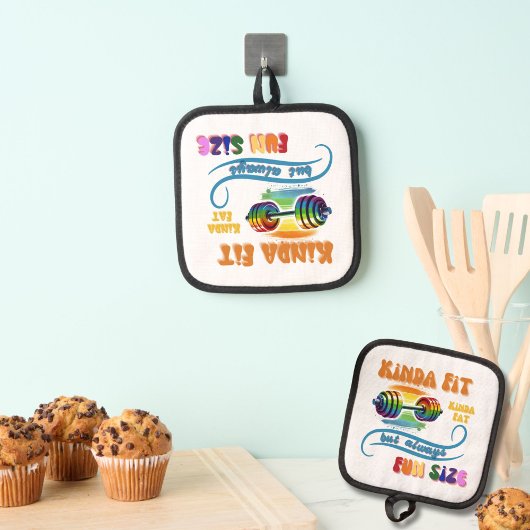 キンダフィットジおもしろいムフィットネスレインボーポットホルダー 鍋敷き