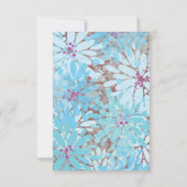 キンダブルーフラワーズバルミツワーパーティーカード 招待状 (裏面)