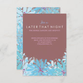 キンダブルーフラワーズバルミツワーパーティーカード 招待状 (正面/裏面)