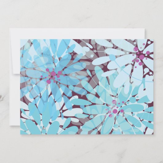 キンダブルーフラワーズユダヤ結婚式招待状 招待状 (裏面)