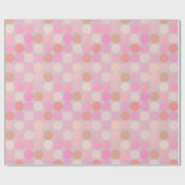 キンダモダン、キンダレトロ色のピンクの円 ラッピングペーパー (フラット)