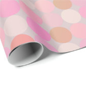 キンダモダン、キンダレトロ色のピンクの円 ラッピングペーパー (ロールコーナー)