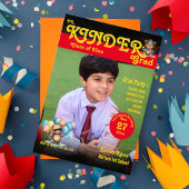 キンダーさん卒業かわいいクマの写真マガジンカバー 招待状