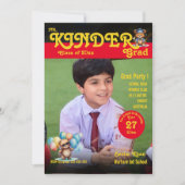 キンダーさん卒業かわいいクマの写真マガジンカバー 招待状 (正面)