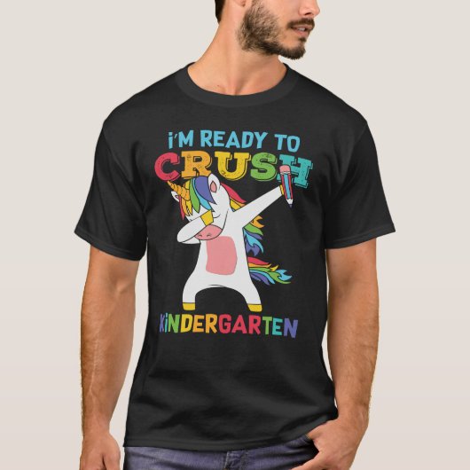 キンダーの制覇に備えて ユニコーン 幼稚園 Tシャツ (正面)