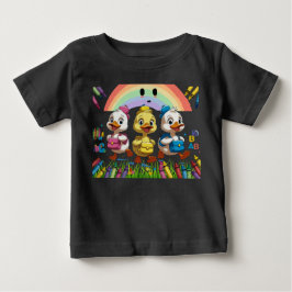 「キンダーガーテンへようこそ！」 かわいいアヒルのバックトゥスクールデザイン ベビーTシャツ