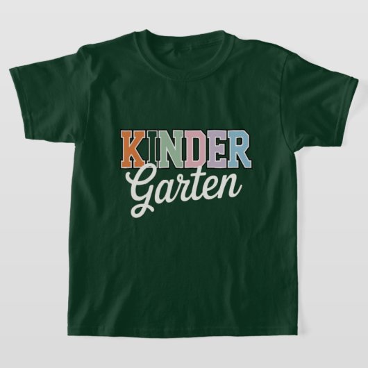 キンダーガーデン – カラフルな新学期デザイン Tシャツ (レイダウン)