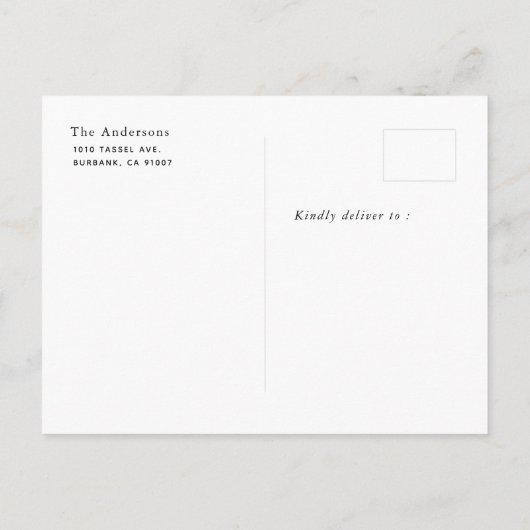 キンダーグラッドマガジンネオンピンク写真卒業 案内ポストカード (裏面)