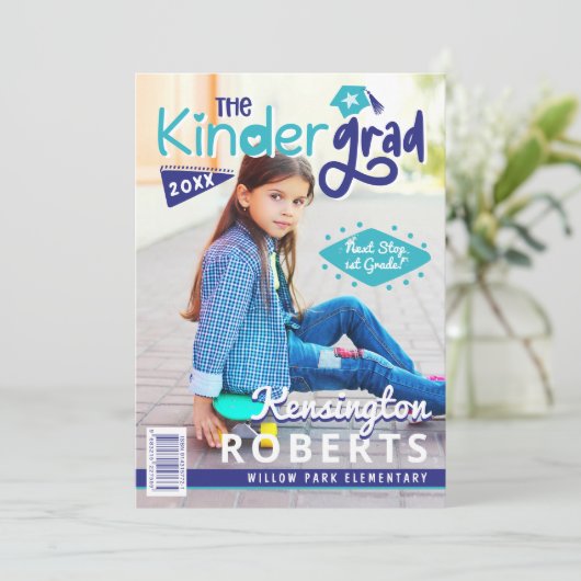 キンダーグラードおもしろい幼稚園フォトマガジンカバー 案内状 (スタンド正面)