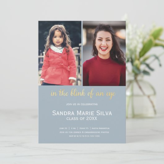 キンダーシニアフォト卒業パーティー招待状 招待状 (スタンド正面)