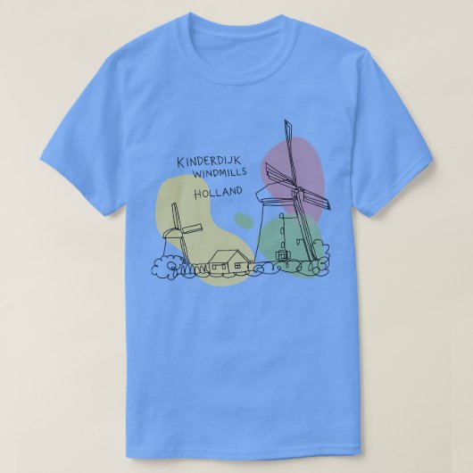 キンダーダイク風車オランダ1 Tシャツ (デザイン正面)