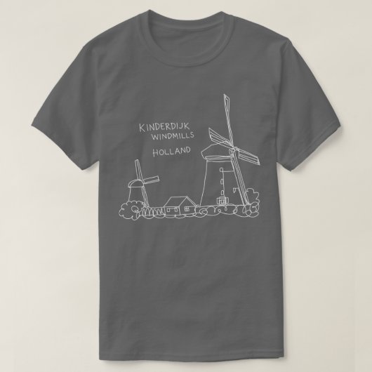 キンダーダイク風車オランダ2 Tシャツ (デザイン正面)