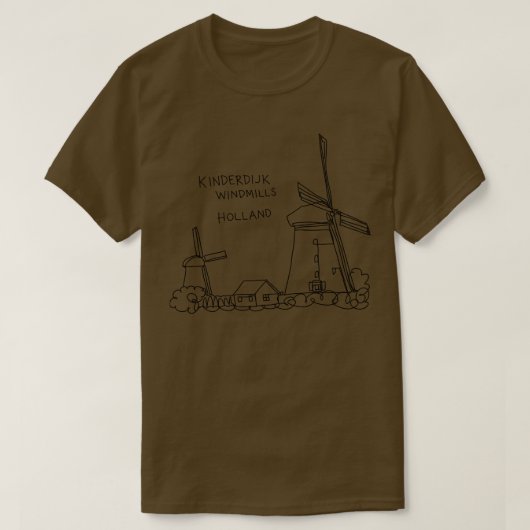 キンダーダイク風車オランダ Tシャツ (デザイン正面)
