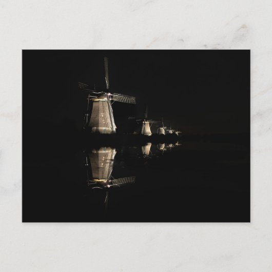 キンダーディクのはがきで照らされた風車 ポストカード (正面)