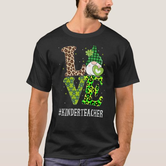 キンダー先生ラブSt patricks day格言ヒョウ Tシャツ (正面)