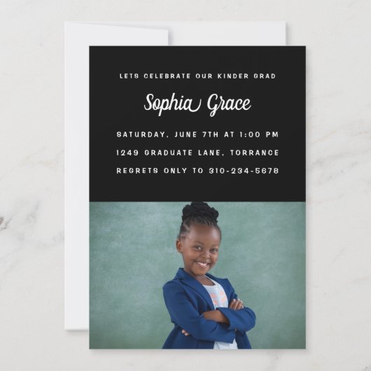 キンダー写真卒業パーティー 招待状 (裏面)