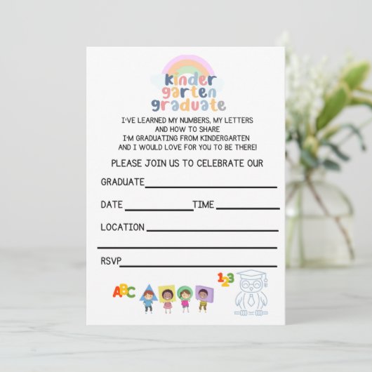 キンダー卒業セミーカスタム招待状 招待状 (スタンド正面)