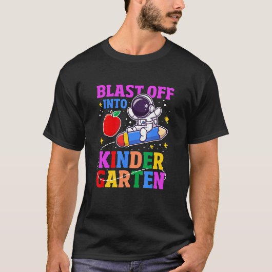 キンダー・ガーテン宇宙飛行士に突進する Tシャツ (正面)