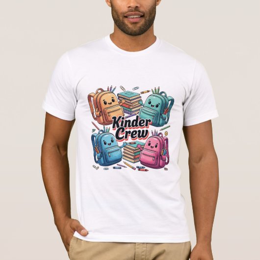 キンダー Crew かわいいランドセル 新学期 Tシャツ (正面)
