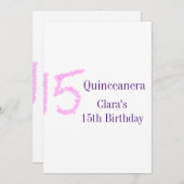 キンチアニェラ 15歳の誕生日 ピンクのグリッター テンプレート (正面/裏面)