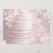 キンチアネラのバラ色の輝くドレス　スイートピー 招待状 (正面/裏面)