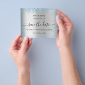 キンチアネラ シルバー 青 ブジェット セーブ・ザ・デート チラシ (手)