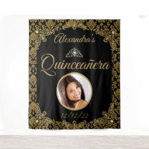 キンチアネラ フォト ブラック ゴールド ダマスク タイアラ 誕生日