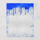 キンチアネラ ロイヤルブルー シルバー 予算に優しい 招待状 チラシ (裏面)