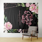 キンチアネラ ローズゴールド フォイル ピンク フラワー バックドロップ タペストリー (インサイチュ(横))