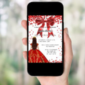 キンチアネラ 赤 白 ドレス リボン 招待状