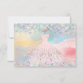 キンチアネラ Save the Date ブラッシュピンクのドレス 招待状 (裏面)