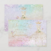 キンチアネラ Save the Date ホワイトゴールドドレス 招待状 (正面/裏面)