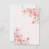 キンチェアニェラのバタフライ ソフトピンクのローズの花 招待状 (裏面)